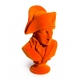 Buste de Napoléon en résine, feutre orange