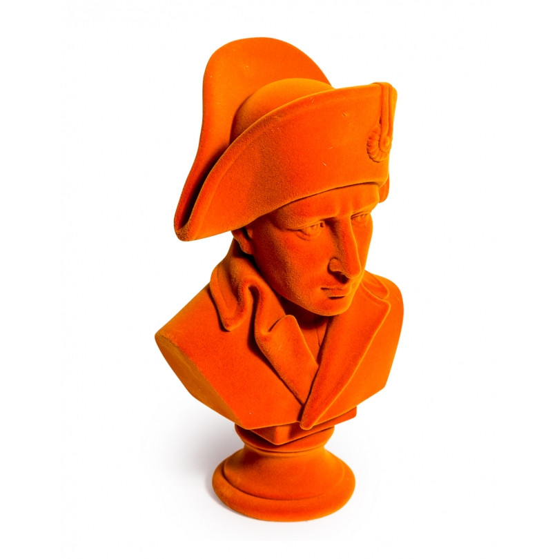 Buste de Napoléon en résine, feutre orange