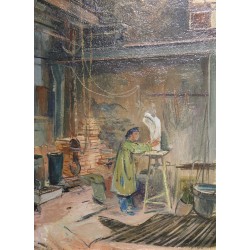 Tableau \"Maitre Pastori\" signé H. SCHOELLHORN