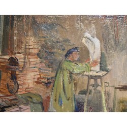 Tableau \"Maitre Pastori\" signé H. SCHOELLHORN