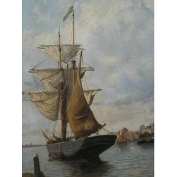 Paintings | Painting: ‘View of a Harbour’. Moinat SA  – Antiques and home décor