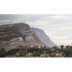 Tableau \"Le Salève\" signé Benj. VAUTIER 1937
