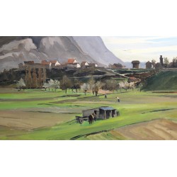 Tableau \"Le Salève\" signé Benj. VAUTIER 1937