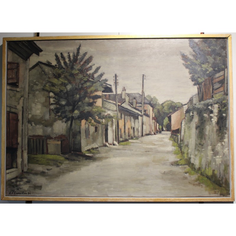 Tableau \"Le Chemin\" signé E. CHAMBON 35