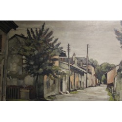 Tableau \"Le Chemin\" signé E. CHAMBON 35