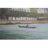 Tableau \"Barque sur le Rhin\" signé J. DUCOMMUN 43