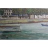 Tableau \"Barque sur le Rhin\" signé J. DUCOMMUN 43
