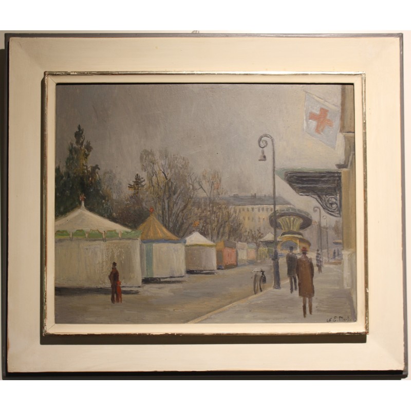Tableau \"Les Carrousels\" signé E. MARTIN 46