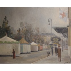Tableau \"Les Carrousels\" signé E. MARTIN 46