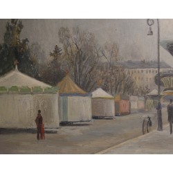 Tableau \"Les Carrousels\" signé E. MARTIN 46