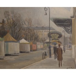 Tableau \"Les Carrousels\" signé E. MARTIN 46