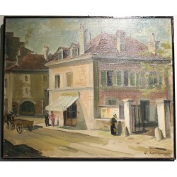 Tableau \"Carouge\" signé H. SCHOELLHORN