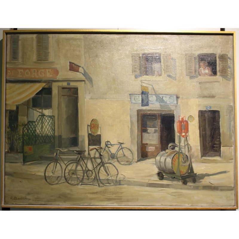 Tableau \"Carouge\" signé H. SCHOELLHORN