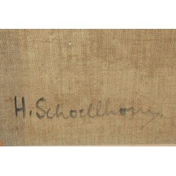 Tableau \"Carouge\" signé H. SCHOELLHORN