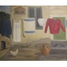 Tableau \"La Lessive Italienne\" signé Jean VERDIER
