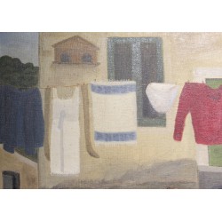 Tableau \"La Lessive Italienne\" signé Jean VERDIER
