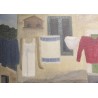 Tableau \"La Lessive Italienne\" signé Jean VERDIER