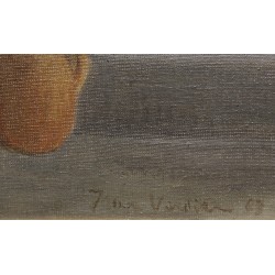Tableau \"La Lessive Italienne\" signé Jean VERDIER