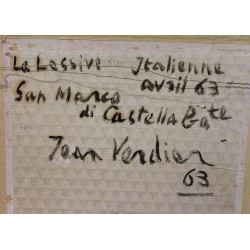Tableau \"La Lessive Italienne\" signé Jean VERDIER