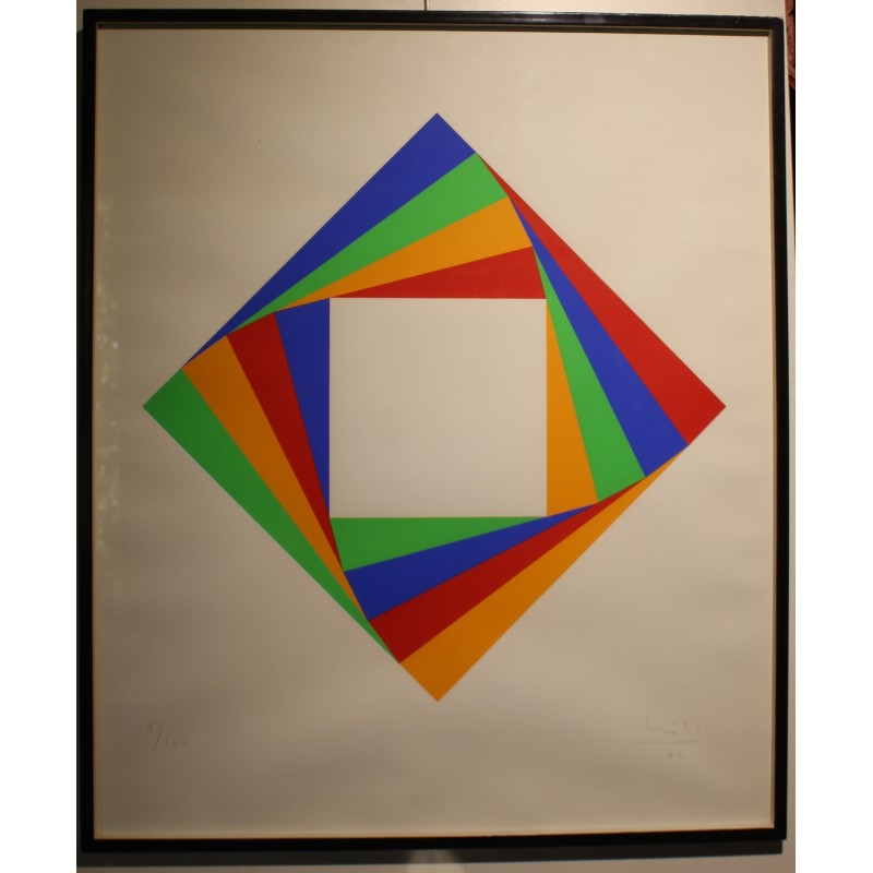 Silkscreen print ‘Geometric Composition’, signed by BILL