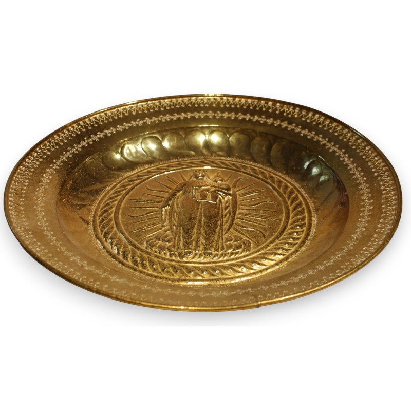 Brass ‘Virgin and Child’ offering dish