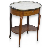 French inlaid oval pedestal ta