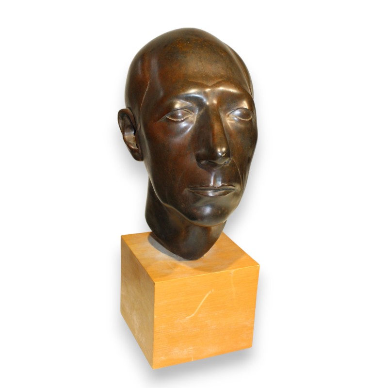 Bronze \"Tête de M. Robert\" signé Y. LARSEN