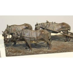 Bronze \"Attelage Souste\" signé E. SANVITO