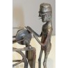 Sculpture filiforme \"Le Remouleur\" en fer