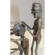 Sculpture filiforme "Le Remouleur" en fer