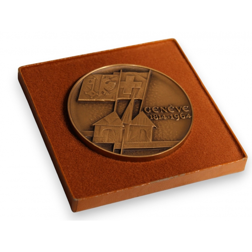 Médaille 150 ans Genève en bronze par HUGUENIN