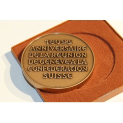 Médaille 150 ans Genève en bronze par HUGUENIN