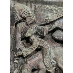 Bas relief \"Ange et âne\" signé BAUD