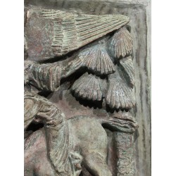 Bas relief \"Ange et âne\" signé BAUD