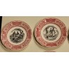 Lot d\'assiettes \"Proverbes et militaires\" de GIEN