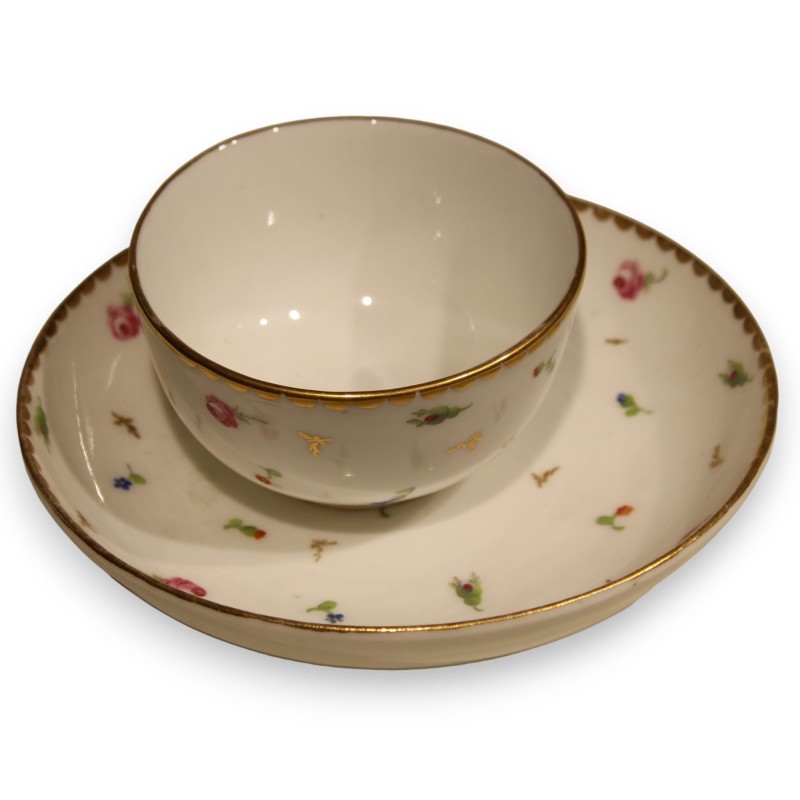 Bol et sous-tasse \"Semis\" en porcelaine de Nyon