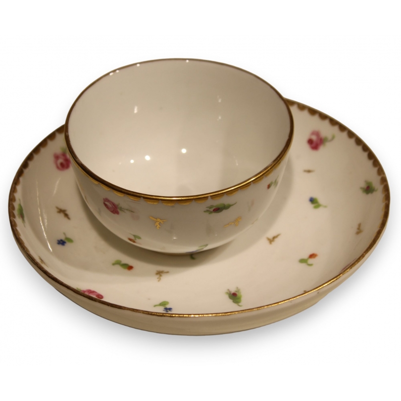 Bol et sous-tasse "Semis" en porcelaine de Nyon