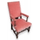 Fauteuil Louis XIII velours rose