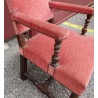 Fauteuil Louis XIII velours rose