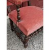 Fauteuil Louis XIII velours rose
