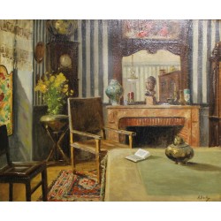 Tableau \"Scène d\'intérieur\" signé A. BAILLY