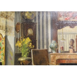 Tableau \"Scène d\'intérieur\" signé A. BAILLY