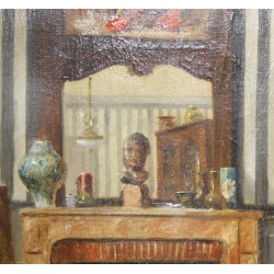 Tableau \"Scène d\'intérieur\" signé A. BAILLY