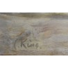 Tableau Chien \"Bulldog anglais\" signé C. KING