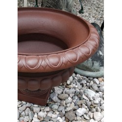 Urne Medicis basse en fonte brun