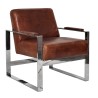 Fauteuil style 1950 cuir et métal chromé