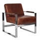 Fauteuil style 1950 cuir et métal chromé