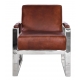 Fauteuil style 1950 cuir et métal chromé