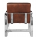 Fauteuil style 1950 cuir et métal chromé