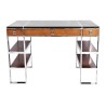  Petit Bureau en inox et cuir Black shadow sur  Moinat SA  - Antiquités décoration